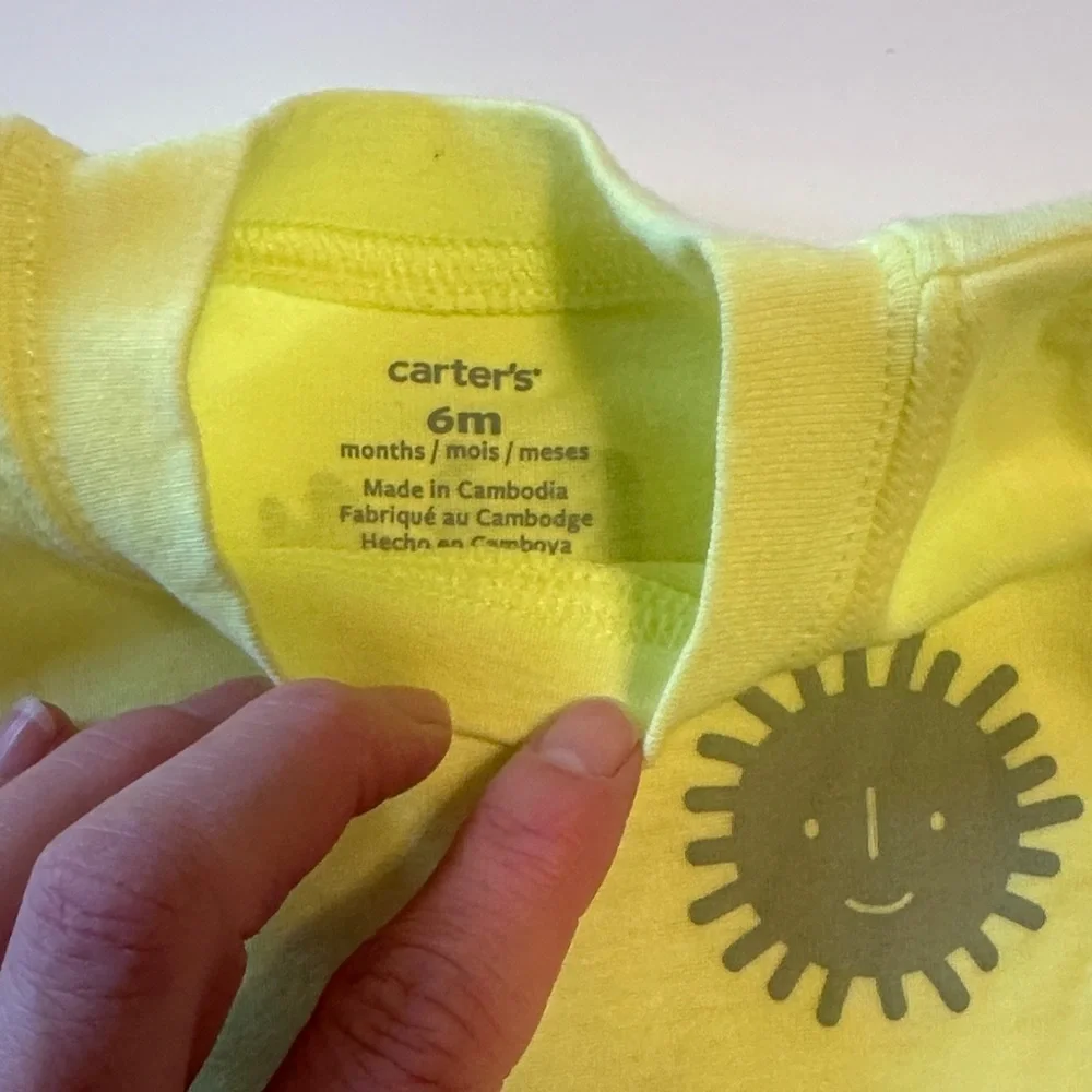 Carter's Yellow Sun and Green Little Brother Bodysuits